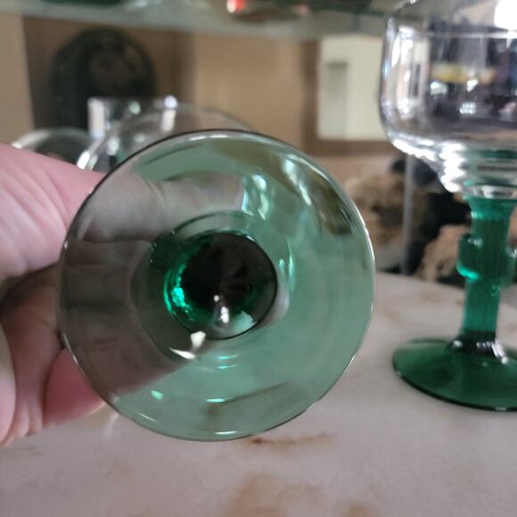 Libbey Cactus Stem Margarita Glasses 12oz Green Stem 6.5” Vintage Southwestern - Picture 4 of 10